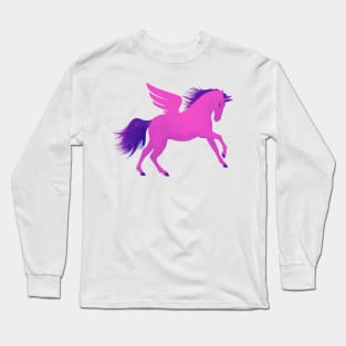 Purple Pink Unicorn, Mythical Creature Long Sleeve T-Shirt